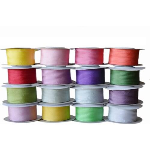 Warm Colors,15 mm 5/8 inch Wide 100% Pure Mulberry Silk Ribbon for Embroidery Handcraft Double Faced Thin Taffeta Silk Trim