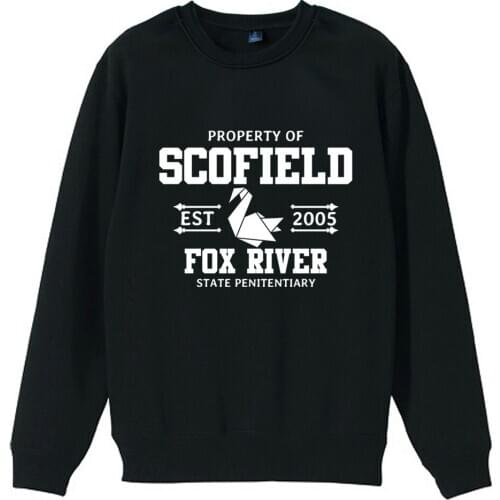 Paper Crane Prison Break Property of Scofield Fox River State Penitentia boy man Men Crew Neck Sweatshirt Pullover Fleece ZIIART