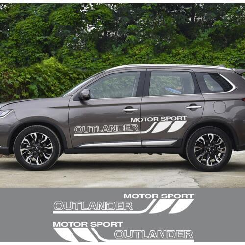 2PCS Auto Wrap Graphic Vinyl Film Car Door Side Stickers For Mitsubishi Outlander 3 2 Racing Decals Car Body Decor Accessories