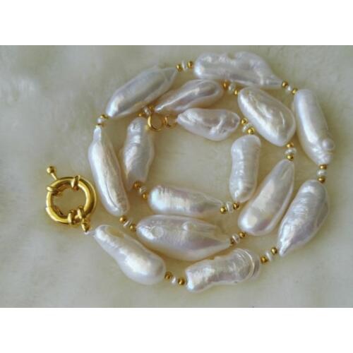 Natural Pearl Jewellery, Baroque Pearl Necklace,White Freshwater Pearl Necklace,Big Small Mixes Size Pearls Jewellery