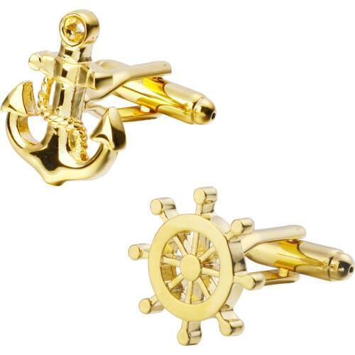 Cufflinks nautical Ships Anchor Symbol Cuff Link Luxury Brand Copper material Promotion Can Drop Shiping 3 pair pack sale
