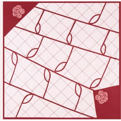 100cm Winter Scarf Women Luxury Brand Rose Square Scarf New Design kerchief Handkerchief Bandanna Plaid Scarves For Ladies