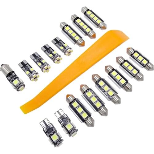 16 Pcs White Car LED Light Canbus Interior Lamp Package Front Dome Reading Light Decorate Light for VW Passat B6 2006-2010