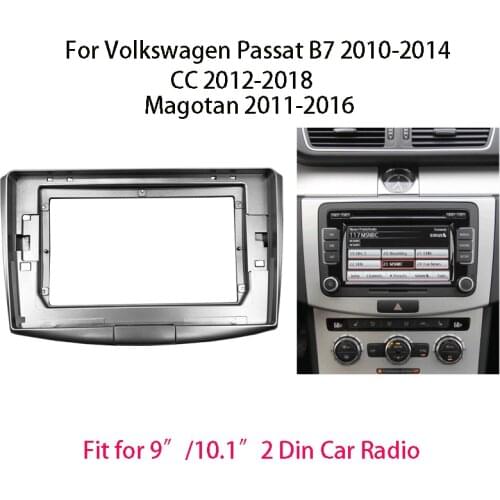 2 Din Car Radio Fascia For Volkswagen Passat B7/CC/Magotan Auto Stereo Dash Panel Mounting 9/10.1 inch Big Screen Frame Kit