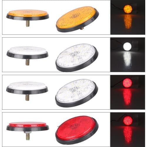 2Pcs Universal Round Reflector LED Rear Tail Brake Stop Light For Car Truck Lamp Motorcycle Accessories