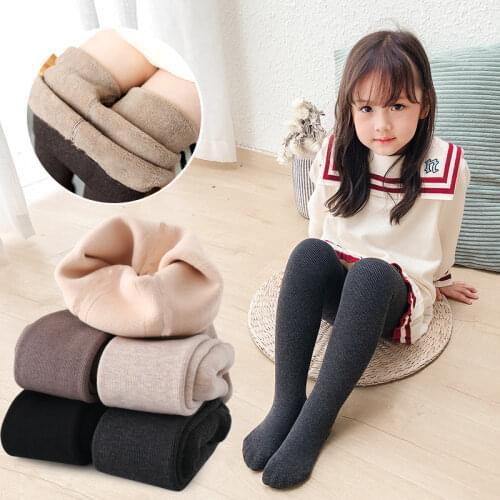 2020 Winter Tights for Girls Thicken Girl Pantyhose Fleece Warm Kids Stockings 0-4T Years Baby Tights Children Baby Girl Stuff