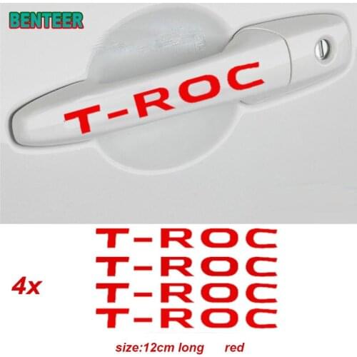 4pcs Car Door Handle Sticker For Volkswagen T-Roc TROC Car Styling