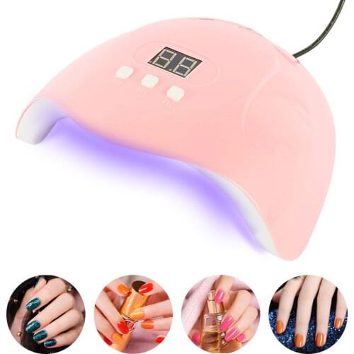 54W Nail Dryer LED Nail Lamp UV Lamp 18 Leds for Curing All Gel Nail Polish with Motion Sensing Manicure Pedicure Salon Tool