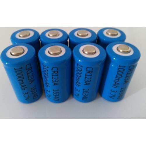 8pcs/lot 3.7V 1000mAh Lithium Li-ion 16340 Battery CR123A Rechargeable Batteries 3.7V CR123 for Laser Pen LED Flashlight Cell