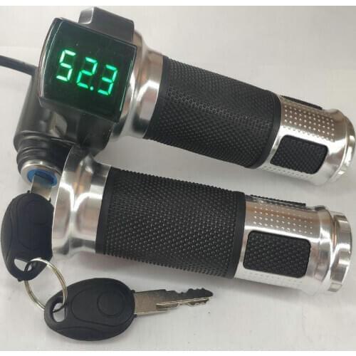 12-100v Twist Throttle Accelerator with Led Digital Display Indicator&Lock for Electric Bike Scooter MTB Tricycle Gas Handle