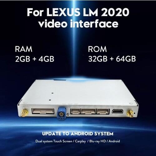 Android system car video interface for Lexus LM300 2020 multimedia player auto stereo radio GPS navigation 12.3 inch