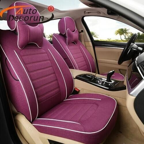AutoDecorun Custom Linen Fabric Car Seat Cushion for Mercedes Benz GLK Class Accessories Car Seat Covers Sets Cars Seat Supports