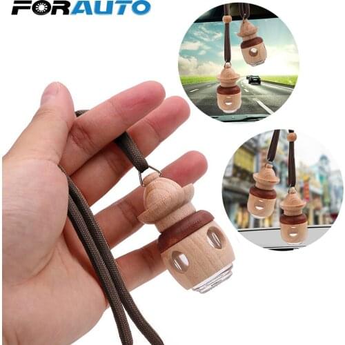 Car Hanging Perfume Bottle Air Freshener Rearview Mirror Ornament Car-styling Empty Glass Bottle For Essential Oils Diffuser