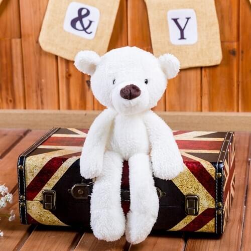 White Fuzzy Teddy Bear, 14"