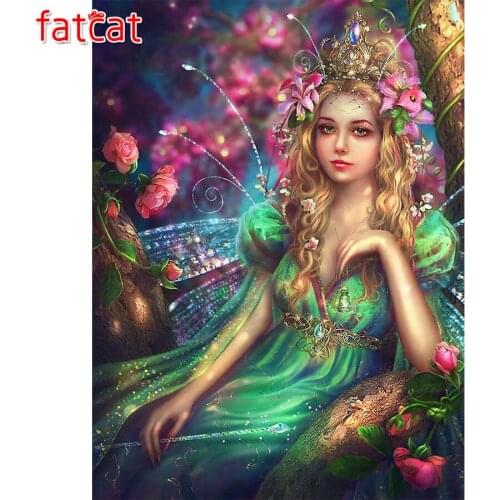 FATCAT Cartoon elf girl 5d diy diamond painting full square round drill diamond embroidery sale wall decoration AE3073
