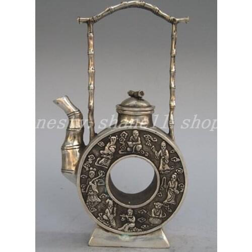 Exquisite Collection Chinese Carved with 8 immortals Teapot with Ming Dynasty Xuande Mark