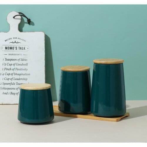 Nordic ceramic seal tank kitchen grain storage tank food storage can can candy can coffee tea can seal box