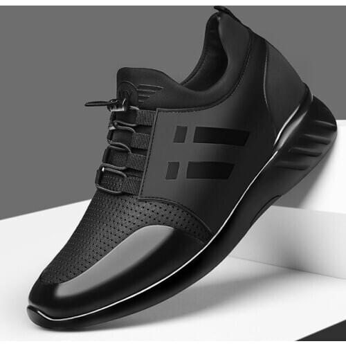 Mens Sneakers Quality 6CM Increasing British Shoes New Breathable Summer Casual Sneakers Big Size Office Shoes Men H457