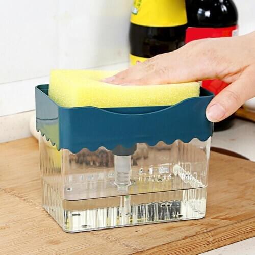 Kitchen Soap Dishwashing Detergent Press Dispenser Sponge Cleaning Pad Container Kitchen Tools Gadgets кухня инструменты