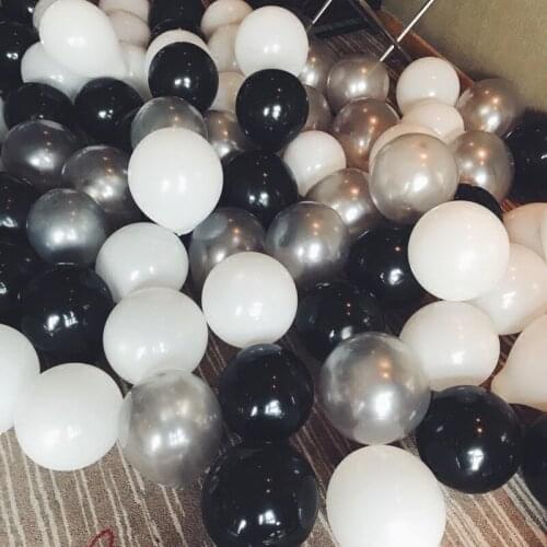 30pcs/set 10inch Black White Silver Latex Balloon Birthday Party Wedding Baby Shower Party Decoration Inflatable balloon supply