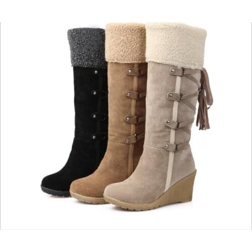 Fashion Wedge Snow Boots Women Winter Boots Mother Shoes Antiskid Waterproof Flexible Women Fashion Casual Boots Plus Size