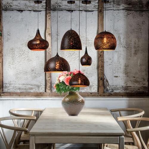 Mordic light Vintage Iron pendant lights Restaurant Industry Wind of Modern led Pendant lamp bar Kitchen Pendant Lights fixture