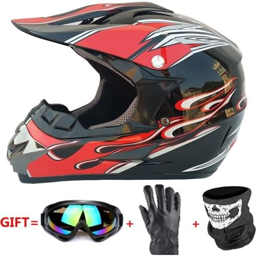 Motorcycle Helmet Red Casco Moto Off Road Helmet ATV Dirt Bike Downhill MTB Capacete Moto Glasses Motocross Helmet Casco Moto