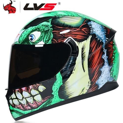 LVS Motorcycle Helmet Motorbike Motocross Moto Helmet Crash Helmet Scooter Riding Full Face Helmets Casco Double Lens Casco Moto