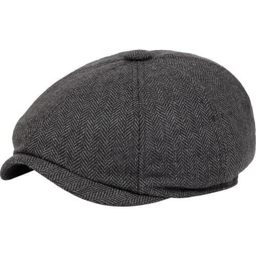 Men beret vintage Herringbone Gatsby Tweed peaky blinders hat Newsboy Beret Hat spring Flat Peaked Beret Hats