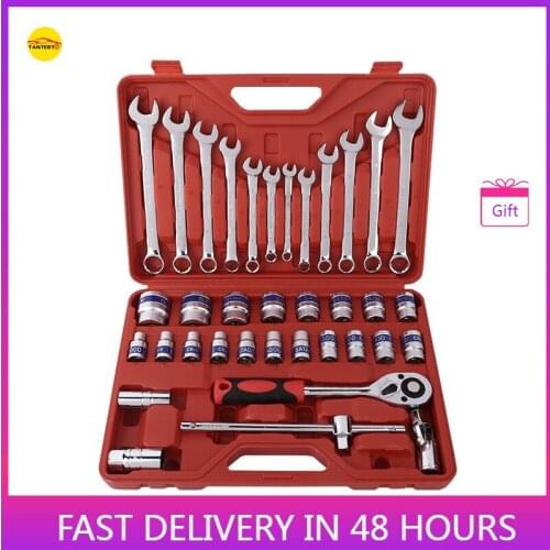 Factory Direct 37 Pieces of Sleeve Combination Toolbox Auto Repair Wrench Sleeve Set Toolbox