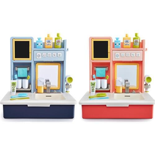 Girls Boys Simulation Wash Table Toy Kids Electric Washstand Pretend Play Funny Life Skills Eduactional Toys For Children