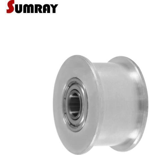 SUMRAY 5M Idler Pulley 20T Without Teeth Bore 5/6/7/8/10/12/15mm Passive Pulley Wheel No Teeth 27mm Belt Width Synchronous Wheel