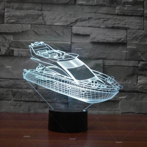 Yacht Night 3d Lamp Acrylic Energy saving Led Table Lamps For Living Room Christmas Childrens room decoration 3D Desk Lamp