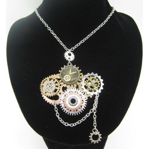 New Development Mulitple Gears Well Placed DIY Steampunk Necklace Vintage Pendant Jewelry