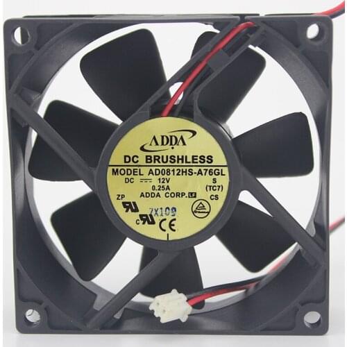 ADDA AD0812HS-A76GL DC 12V 0.25A 3-Wires 8cm 80*80*25mm Server power cooling Fan
