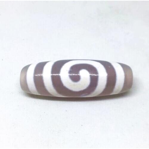 Rare Patterns Spiral 13mm*40mm White Color Natural Agate Amulet Tibetan Dzi Beads for Bracelet DIY Jewelry Making