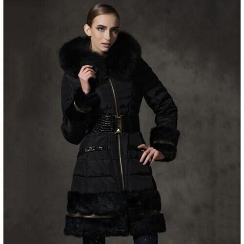 Royalcat winter fox Fur Hood 2020 White Duck Down Jackets womens thickened Down Coat Outerwear Slim Fashion Brand parka