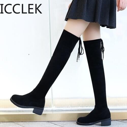 Sexy Over The Knee Boots Women Female Women Shoes Suede Long Women Boots Winter Fashion Thigh High Boots Winter Shoes Plus Size