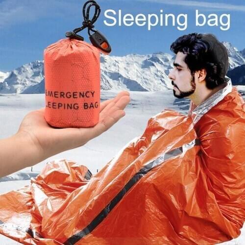 Sleeping Bag Storage Bag Small Round Outer Bags PE Emergency Aluminum Bag Camping Film Outdoor Drawstring Hiking V6L3