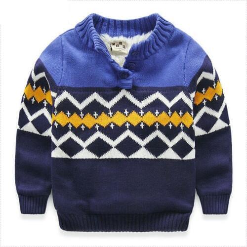 Childrens sweater with a plush winter boys sweater and a sweater with a cotton lint 2-10 years old