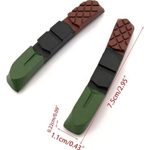 1 Pair Mountain Bike Brake Pads Durable Bicycle MTB Road Cycling V-shaped Braking Holder Shoes Block Cycling Accessories