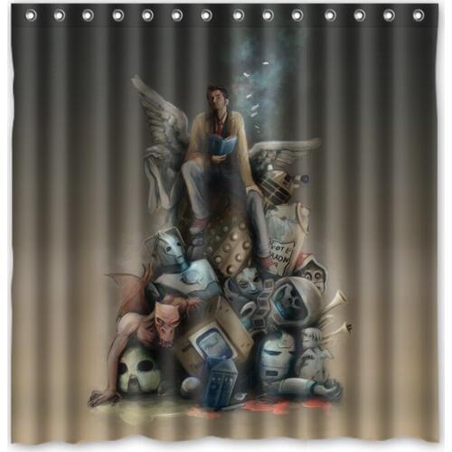 Custom Home Bath Curtain Doctor Who Waterproof Fabric Bathroom Shower Curtain With Hooks Home Decoration