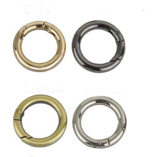 10pcs Gate Spring O-Ring Buckles Clips Carabiner Purses Handbags Round Push Trigger Snap Hooks Carabiner For bag clothes