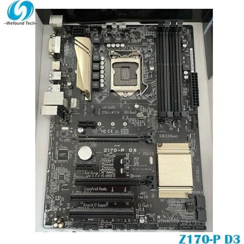 100% Working Gaming Motherboard for ASUS for Z170-P D3 ATX LGA1151 DDR3 Z170