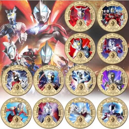 12 Styles Japan Anime Gold Plated Collectible Coins Cartoon Commemorative Challenge Coin Birthday Gifts for Men Boy Dropshipping