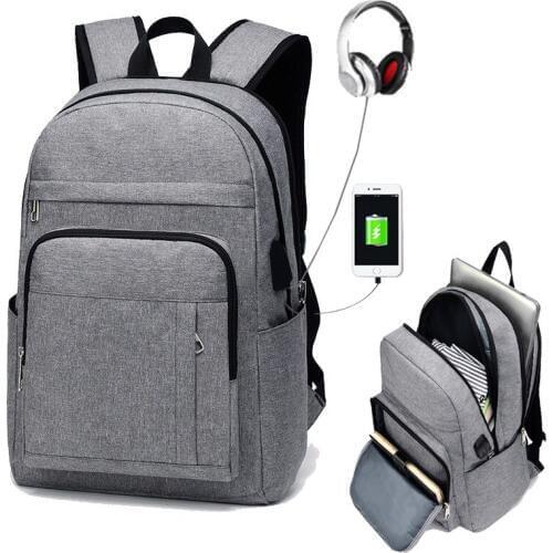 2PCS / LOT Oxford Backpack Men Sport Outdoor USB Multifunction Backpack Travel Student Bookbag Computer Bag Mochilas