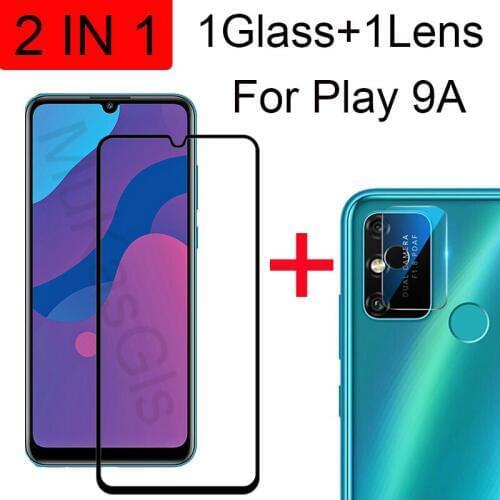 2-in-1 Camera +Tempered Glass For Huawei honor 9A Screen Protector Glass On Honor play 9A protective Glass