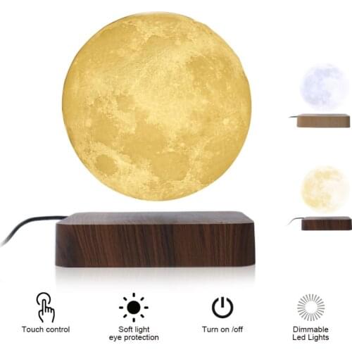 2021 NEW design Creative 3D Magnetic Suspension Levitation Moon Lamp Night Light Rotating Led Moon Floating Lamp Home Decoration