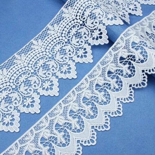 African Laces 2021 Diy Handwork High Quality Fabric 10yard White Flower Sewing Trim Ribbon Skirt Curtain Wedding Craft Dress