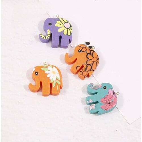 4 PCS 27x25mm Acrylic Cute Baby Elephant Pendant Charms Handmade Earrings Accessories DIY Jewelry Findings Wholesale Supply